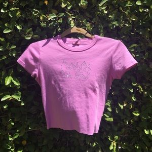 Brandy Melville Pink On Fire Top